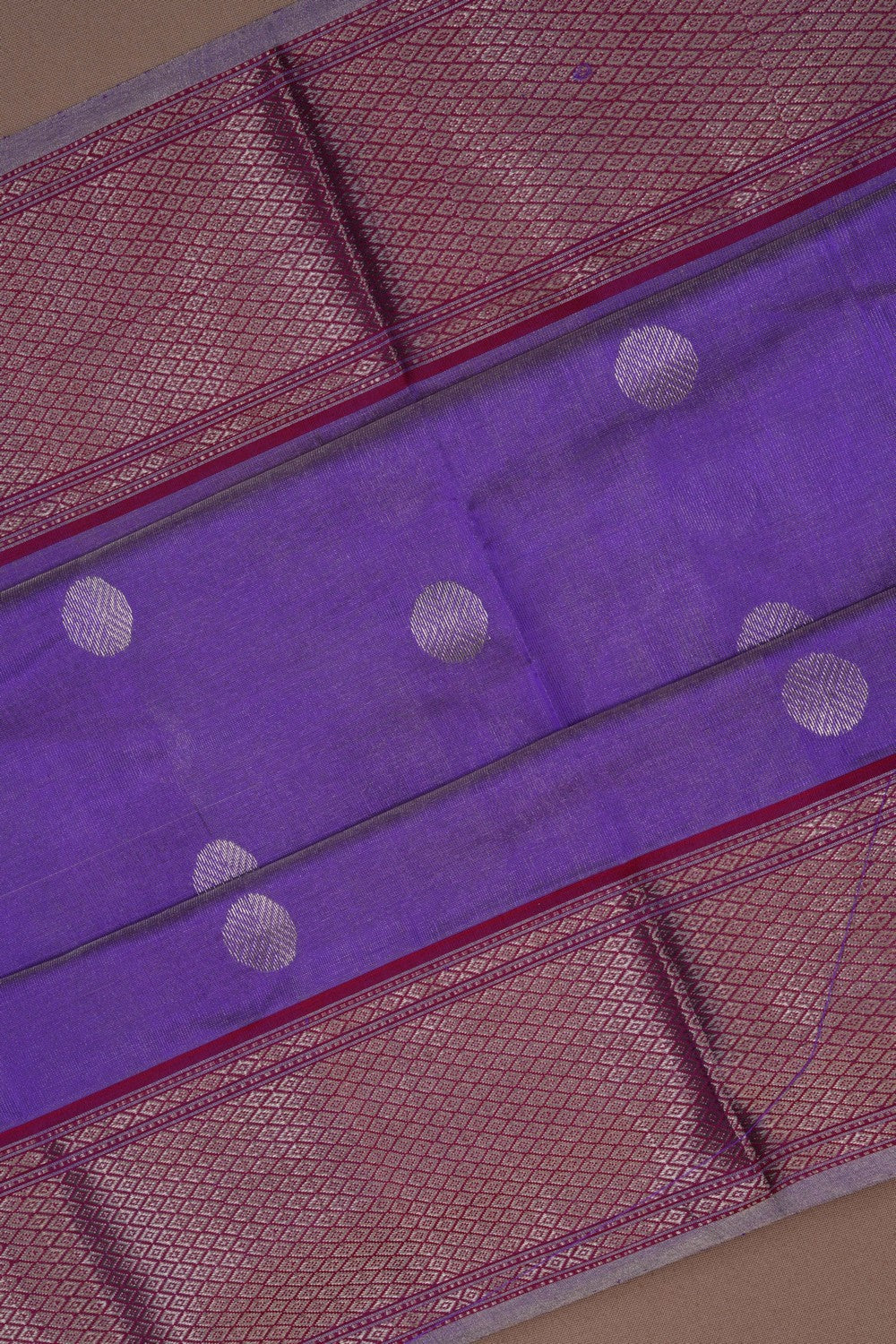 Image of Chanderi Tissue Silk Purple Saree